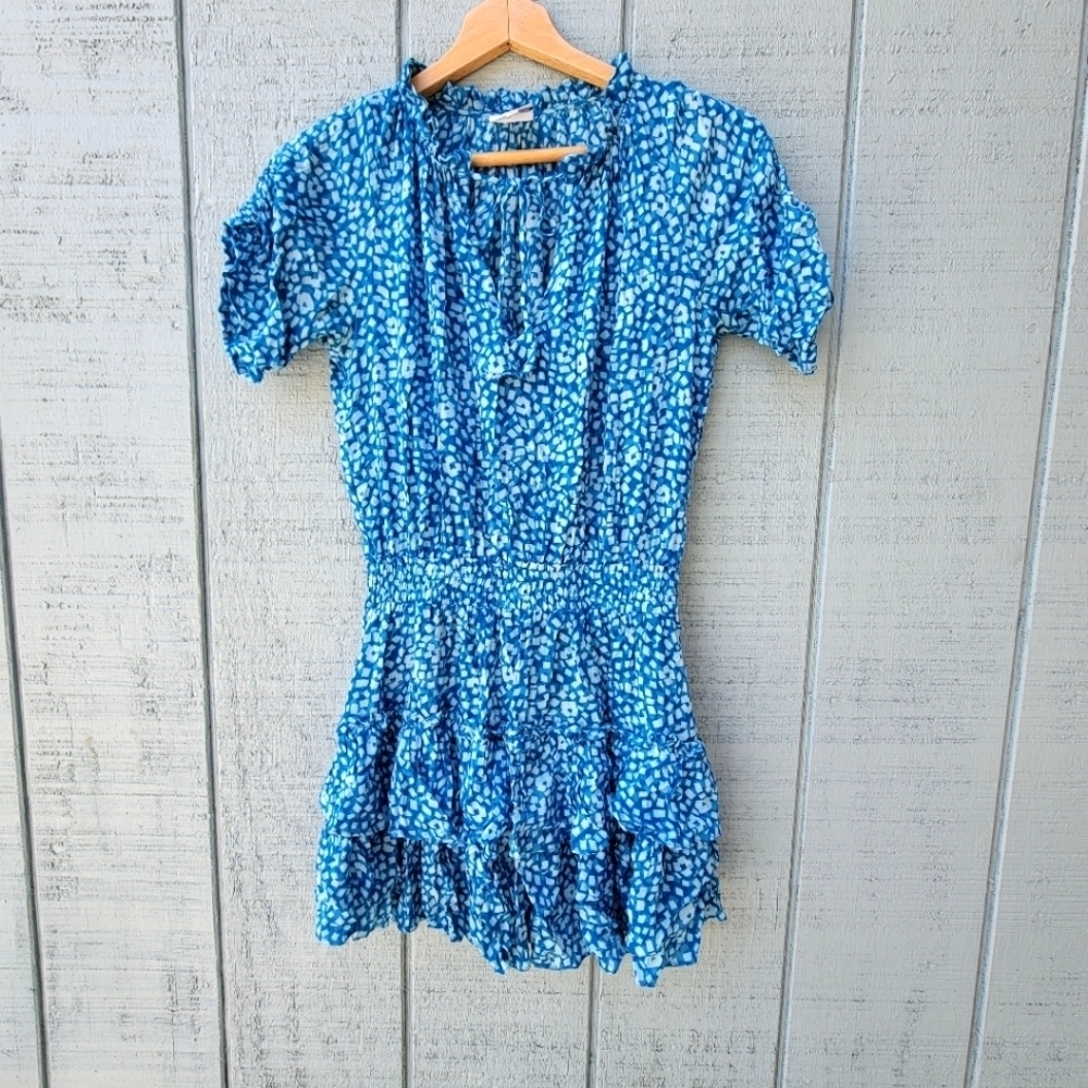 Skylar and Madison Blouson Ruffle Mini Dress size S Blue